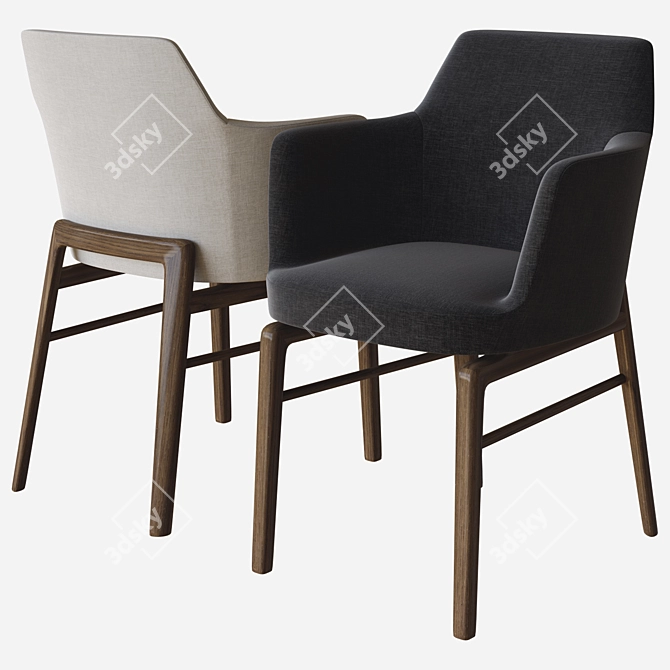 Modern Leda Chair: Sleek and Stylish 3D model image 2