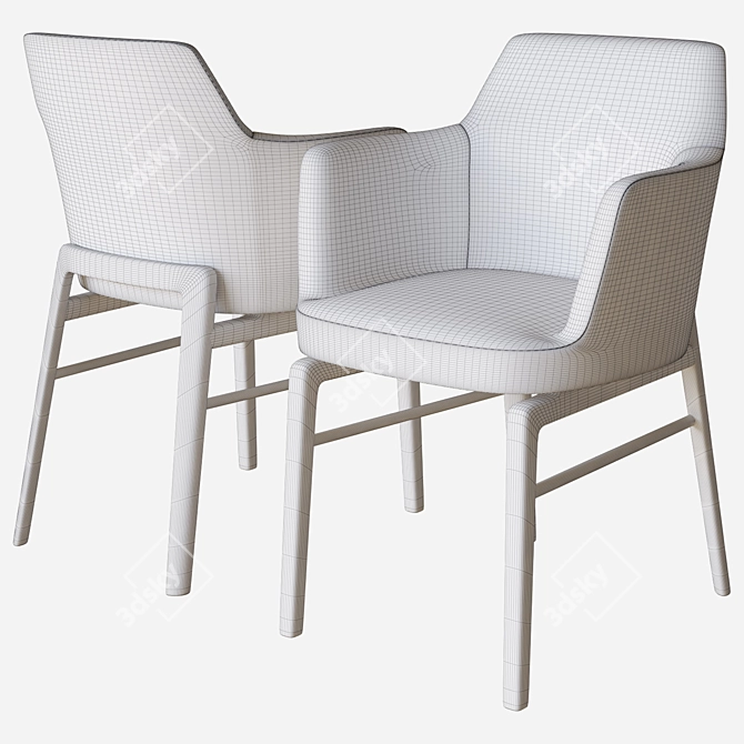 Modern Leda Chair: Sleek and Stylish 3D model image 4