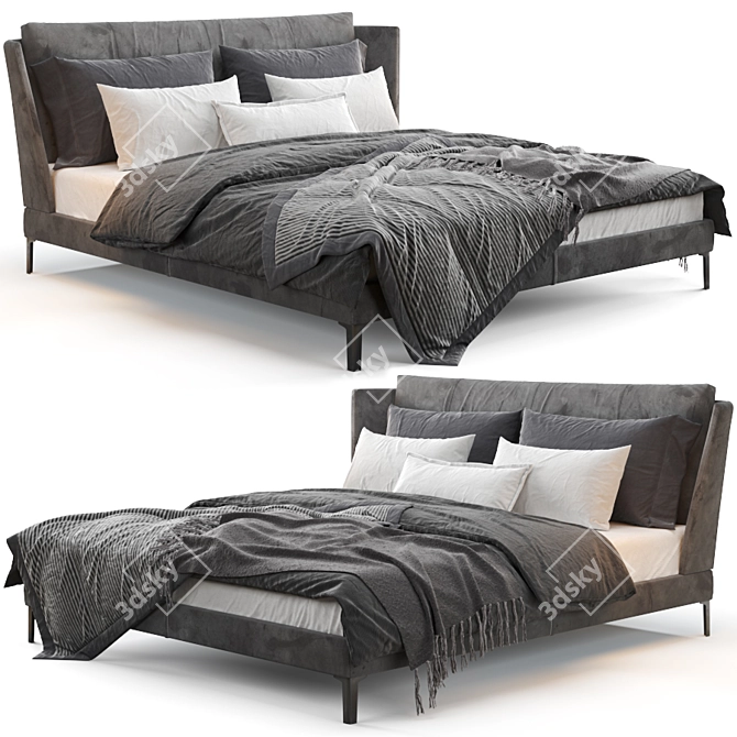 Luxury Italian Bretagne Bed 3D model image 1
