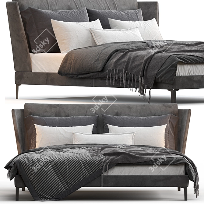 Luxury Italian Bretagne Bed 3D model image 3