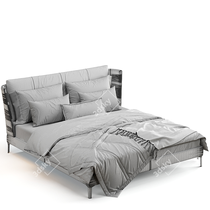 Luxury Italian Bretagne Bed 3D model image 8