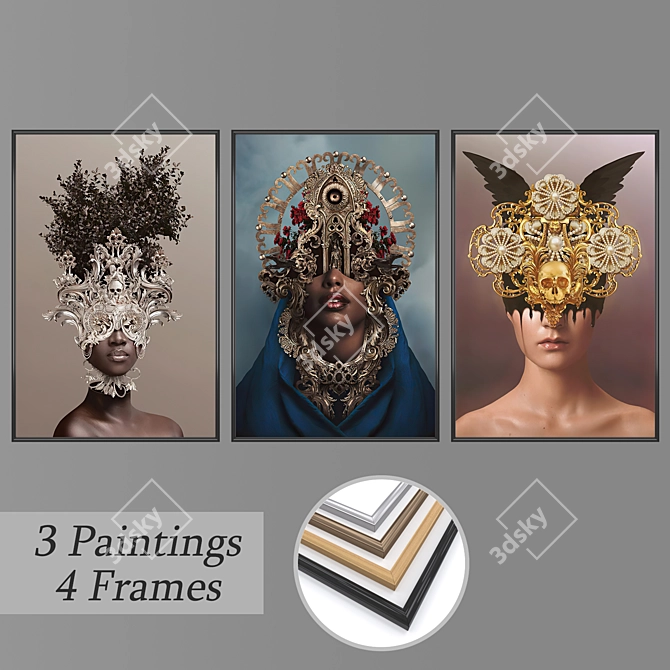 Multi-frame Wall Art Set 3D model image 1