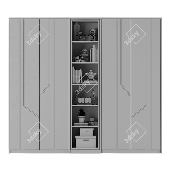 Kids Wardrobe 05: Spacious, Stylish, Storage Solution 3D model image 3