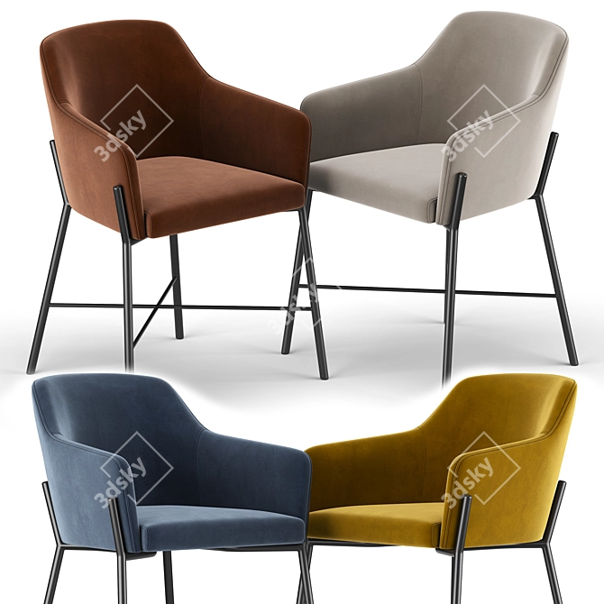 Stylish and Comfy Leah Chair 3D model image 2