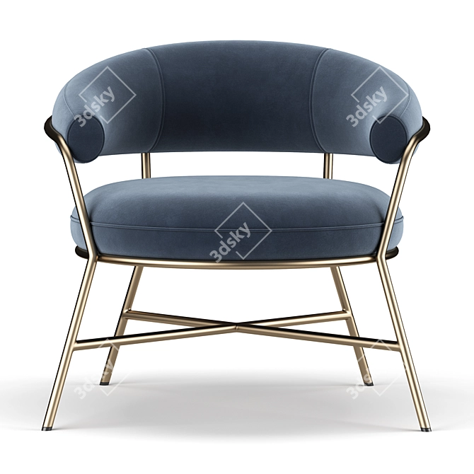 Cozy Curved Armchair 3D model image 3