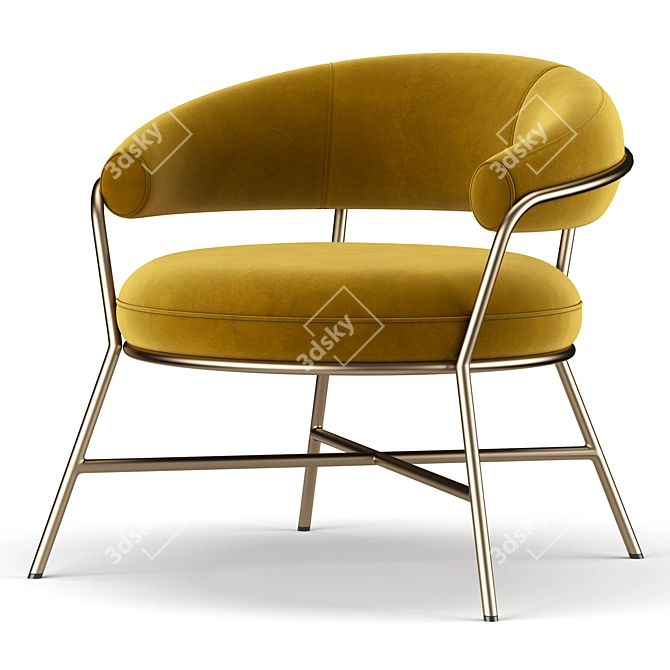 Cozy Curved Armchair 3D model image 4