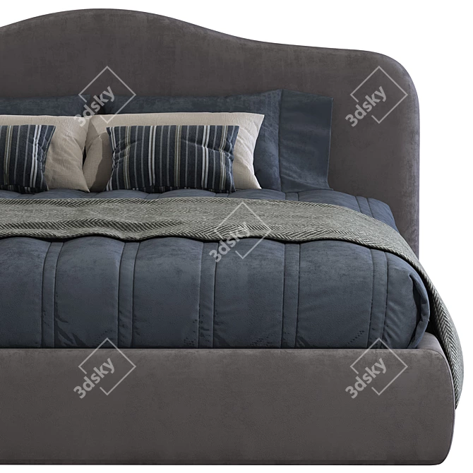 Luxury Upholstered Double Bed - MEDEA 3D model image 3