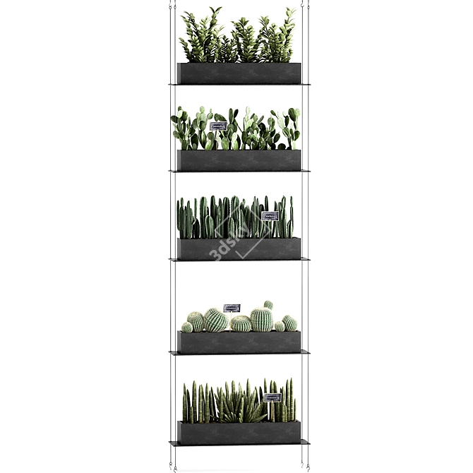 Vertical Greenery Wall: Exotic Plants, Indoor Gardening 3D model image 4