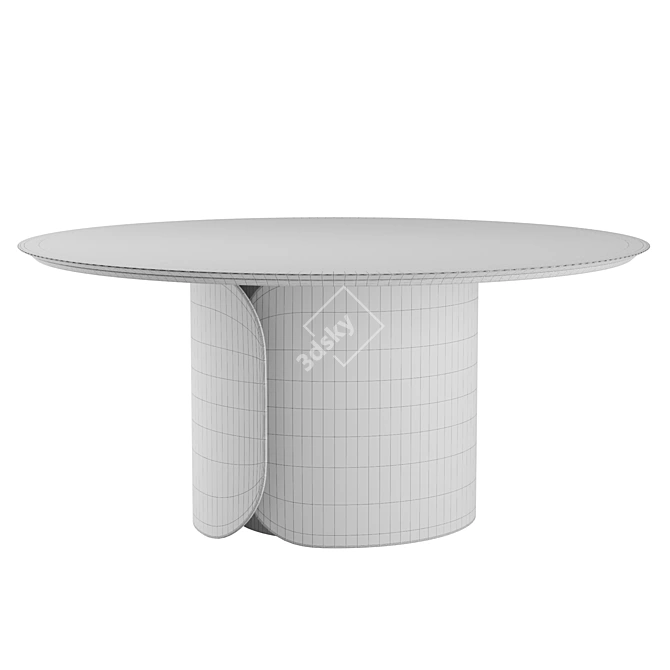 Olivya Stone Round Dining Table with Aural Design 3D model image 4