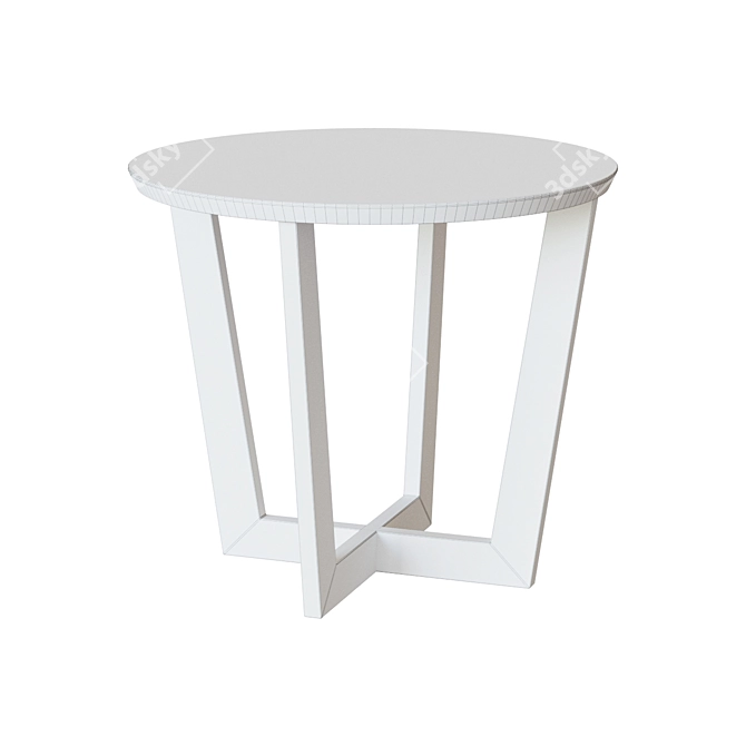 Modern Round Rondo White Table 3D model image 2