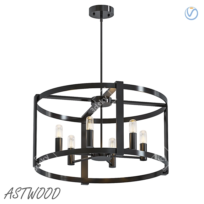 Astwood 6-Light Chandelier: Elegant and Versatile 3D model image 1