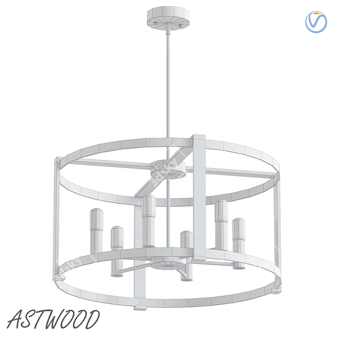 Astwood 6-Light Chandelier: Elegant and Versatile 3D model image 2