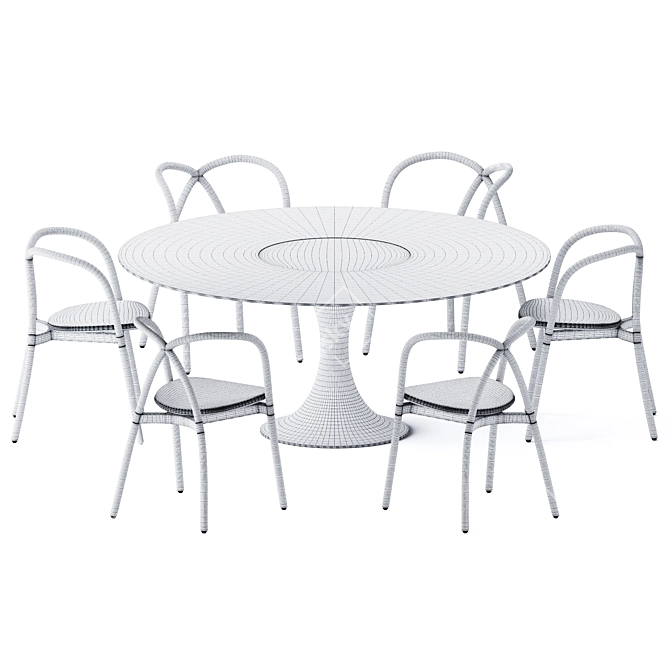 Elegant Manzu Dining Table 3D model image 4