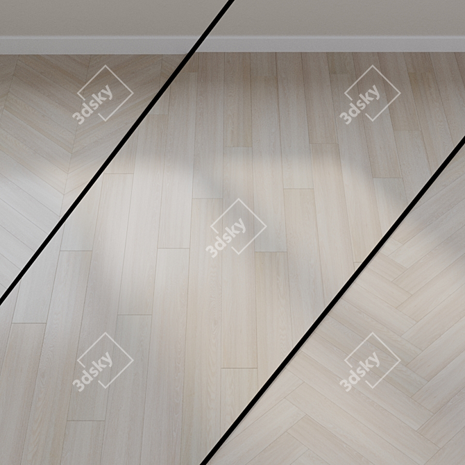 Bleached Oak CorkArt Fusion Flooring 3D model image 1