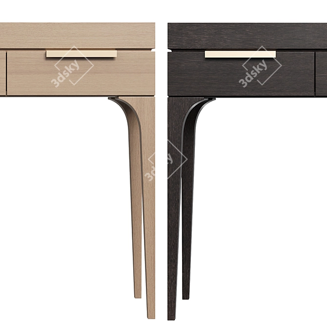 Modern Wood Console with 2 Drawers 3D model image 2