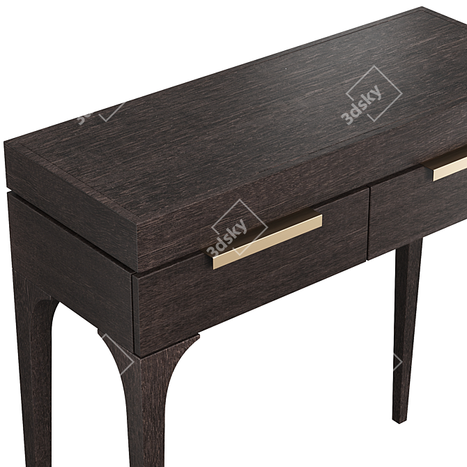 Modern Wood Console with 2 Drawers 3D model image 4