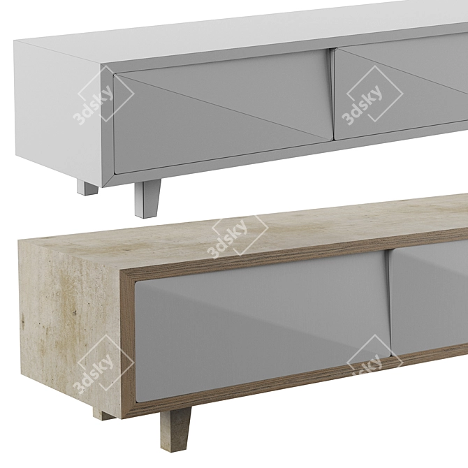 Modern Oak TV Stand by ARCHPOLE 3D model image 2