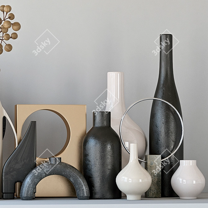 Elegant Vase Set: Perfect for Decoration 3D model image 3