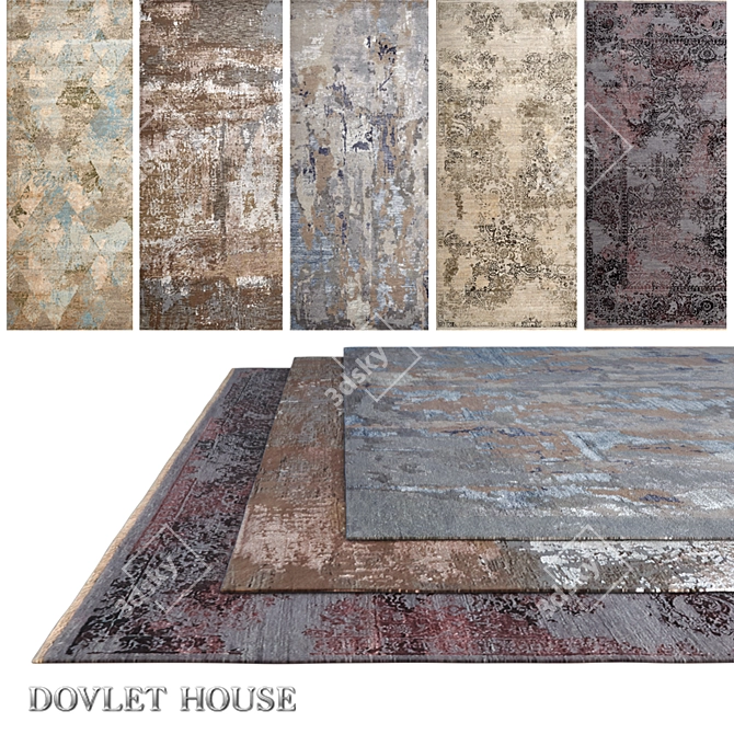 Luxurious Carpets Set by DOVLET HOUSE 3D model image 1