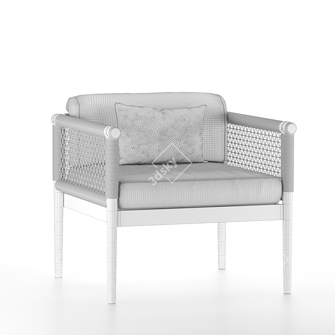 Lodge Garden Armchair: Comfy Outdoor Seating 3D model image 5