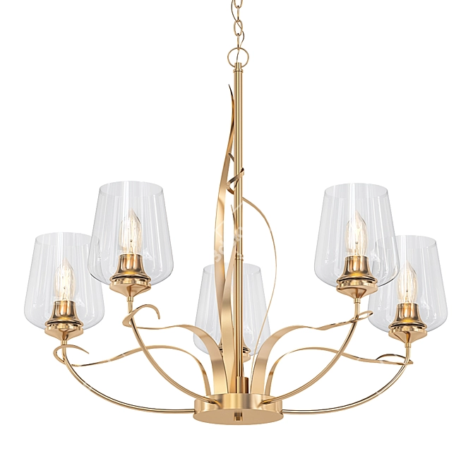 Elegant Floral Chandelier 3D model image 1