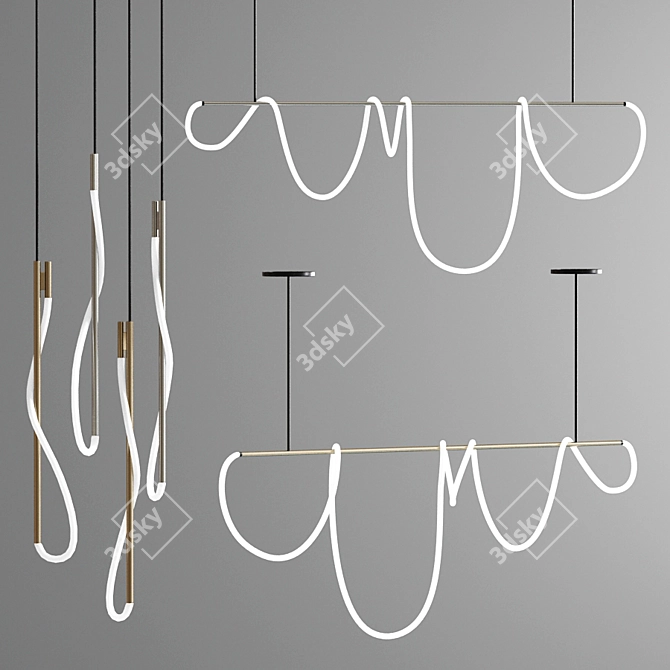 Luke Pendant Lights - Stylish and Versatile Lighting 3D model image 1