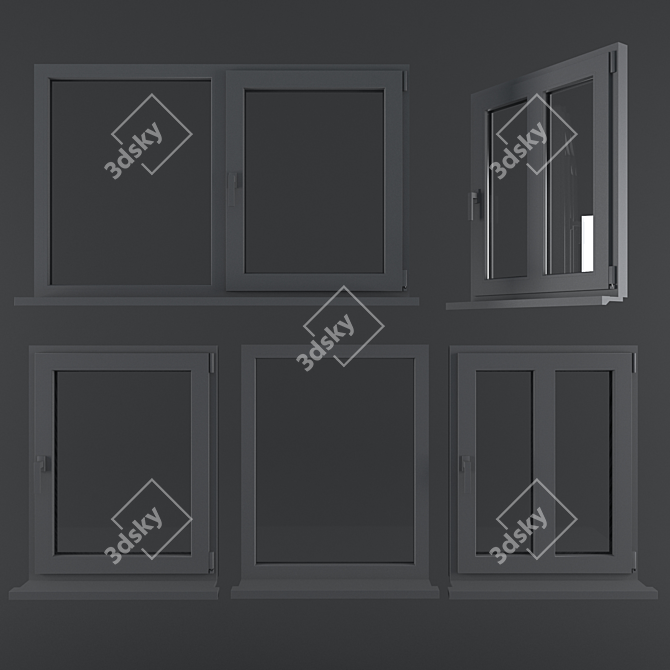 Durable Plastic Windows for Elegant Homes 3D model image 2