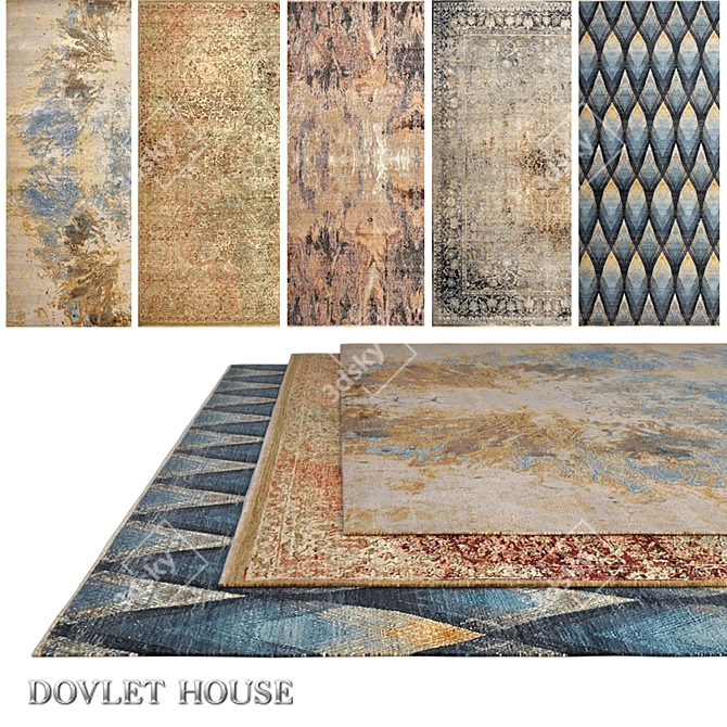 DOVLET HOUSE 5-Piece Carpets Set 3D model image 1