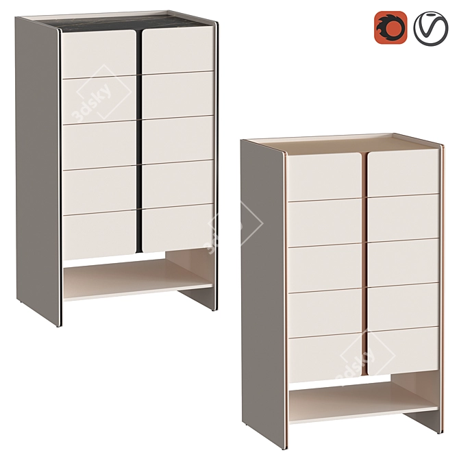 Modern High-Quality Havasu Chest of Drawers 3D model image 1