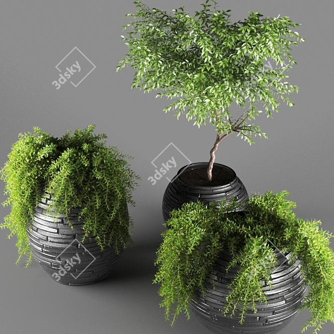 Botanical Beauty: Exquisite Plant Sculpture 3D model image 2