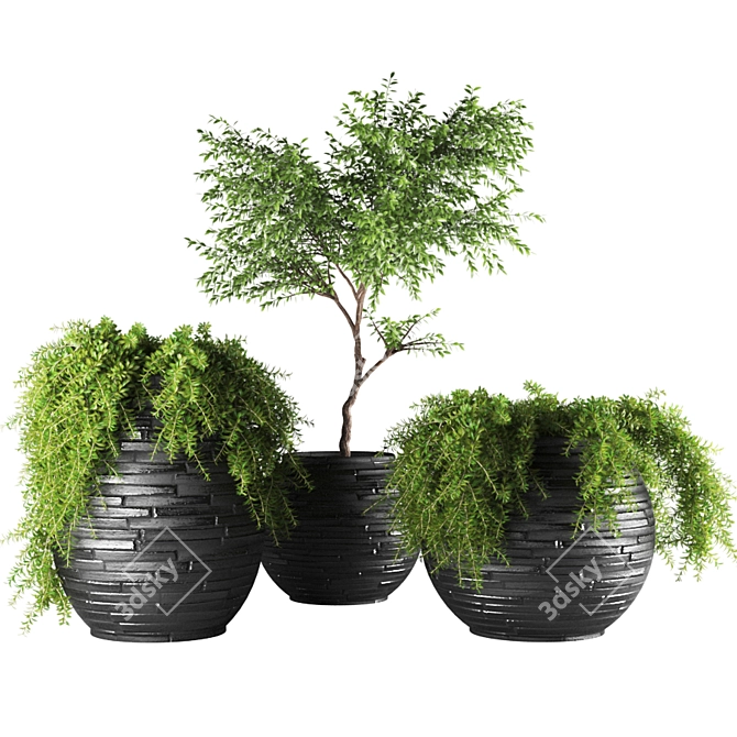 Botanical Beauty: Exquisite Plant Sculpture 3D model image 4