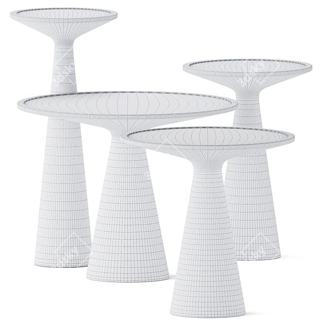 Elegant Metal Coffee Side Table 3D model image 2