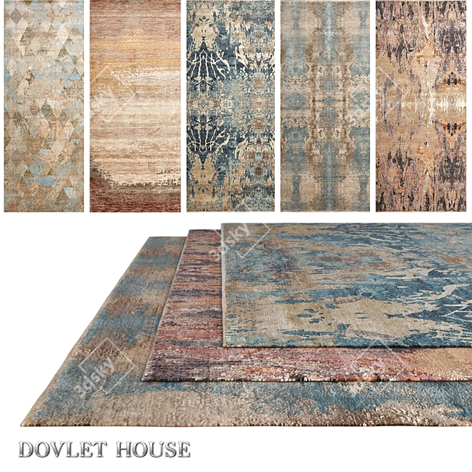 Title: Dovlet House Carpets - 5 Piece Set (Part 685) 3D model image 1