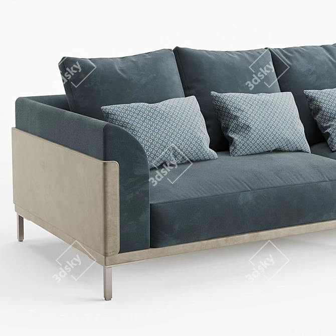 Elegant Vittoria Velvet Sofa 3D model image 3