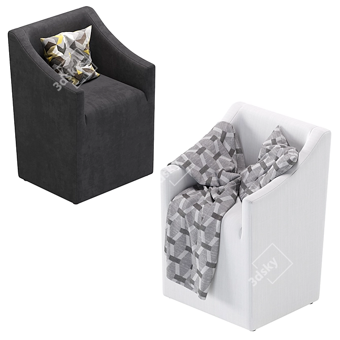 Elegant Coco Republic Dining Chair 3D model image 4