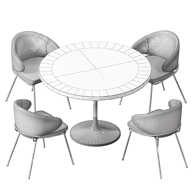 Elegant Kinley Dining Set 3D model image 4