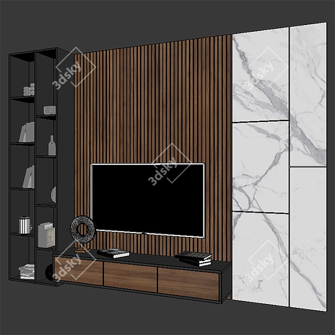 Sleek TV Stand: Ready for Visualizations 3D model image 3