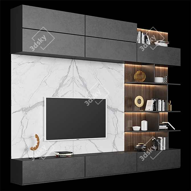 Sleek TV Stand for Modern Interiors 3D model image 2