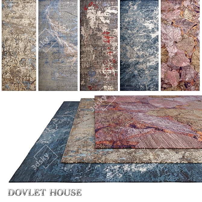 DOVLET HOUSE 5-Piece Carpets - Part 688 3D model image 1