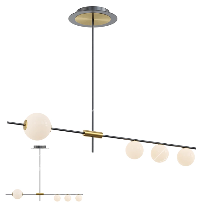 Luxury Gold Pendant Lamp 3D model image 1