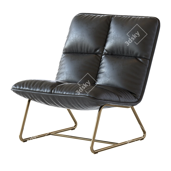 Cozy Living Lounge Chair 3D model image 2