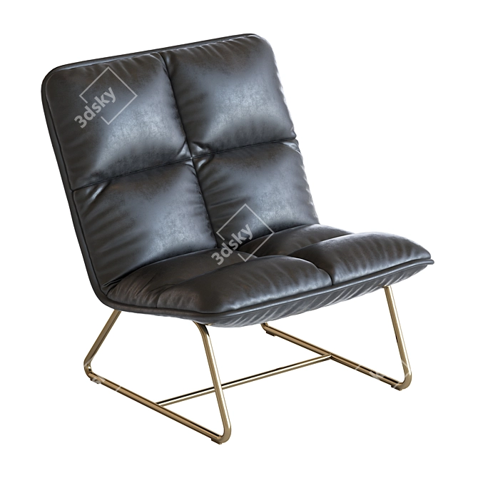 Cozy Living Lounge Chair 3D model image 4