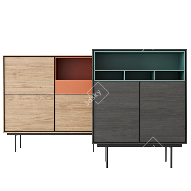 Modern Minimalist Aura High Sideboards 3D model image 2