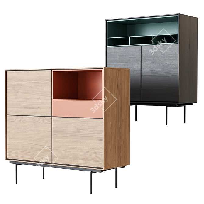 Modern Minimalist Aura High Sideboards 3D model image 3