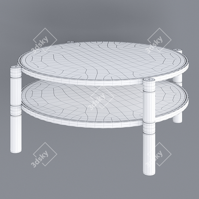 Oscarine Mirrored Lucite Coffee Table, Round 3D model image 2