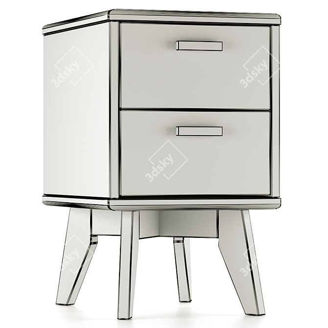 Scandinavian Style 2-Drawer Cabinet 3D model image 4