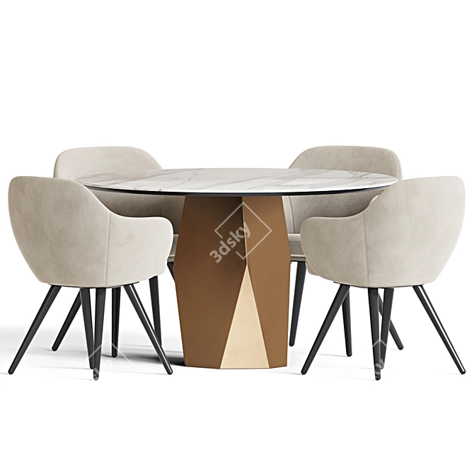 Modern Dining Set 100 3D model image 2