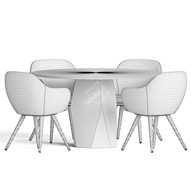 Modern Dining Set 100 3D model image 5