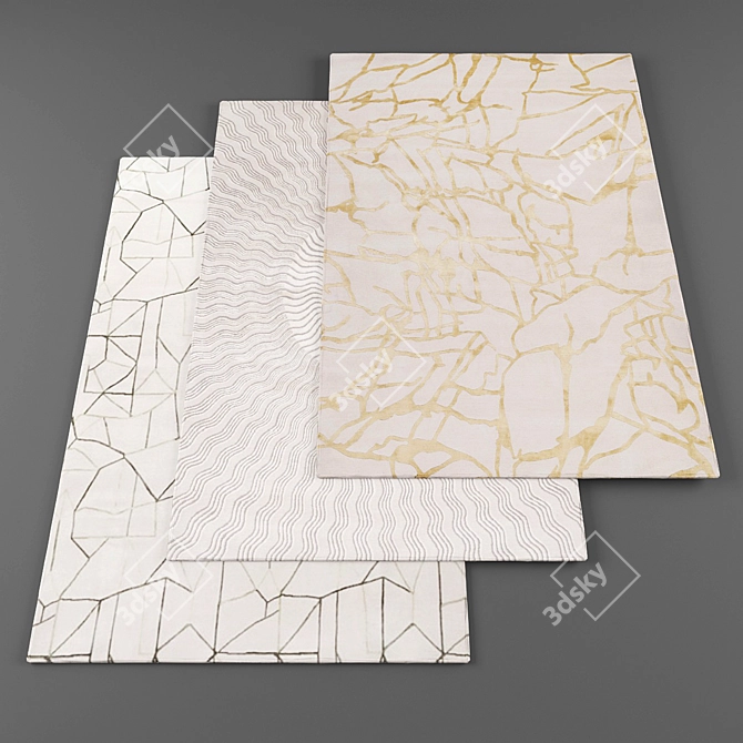 5-Piece High-Resolution Rug Set 3D model image 1