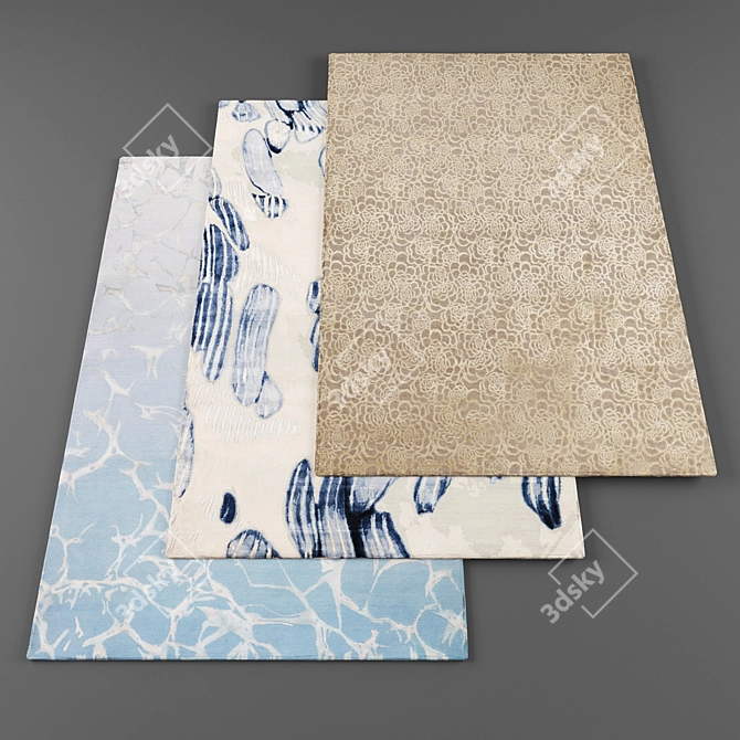 Contemporary Rug Set | High-Resolution Textures | 5 Pieces 3D model image 1